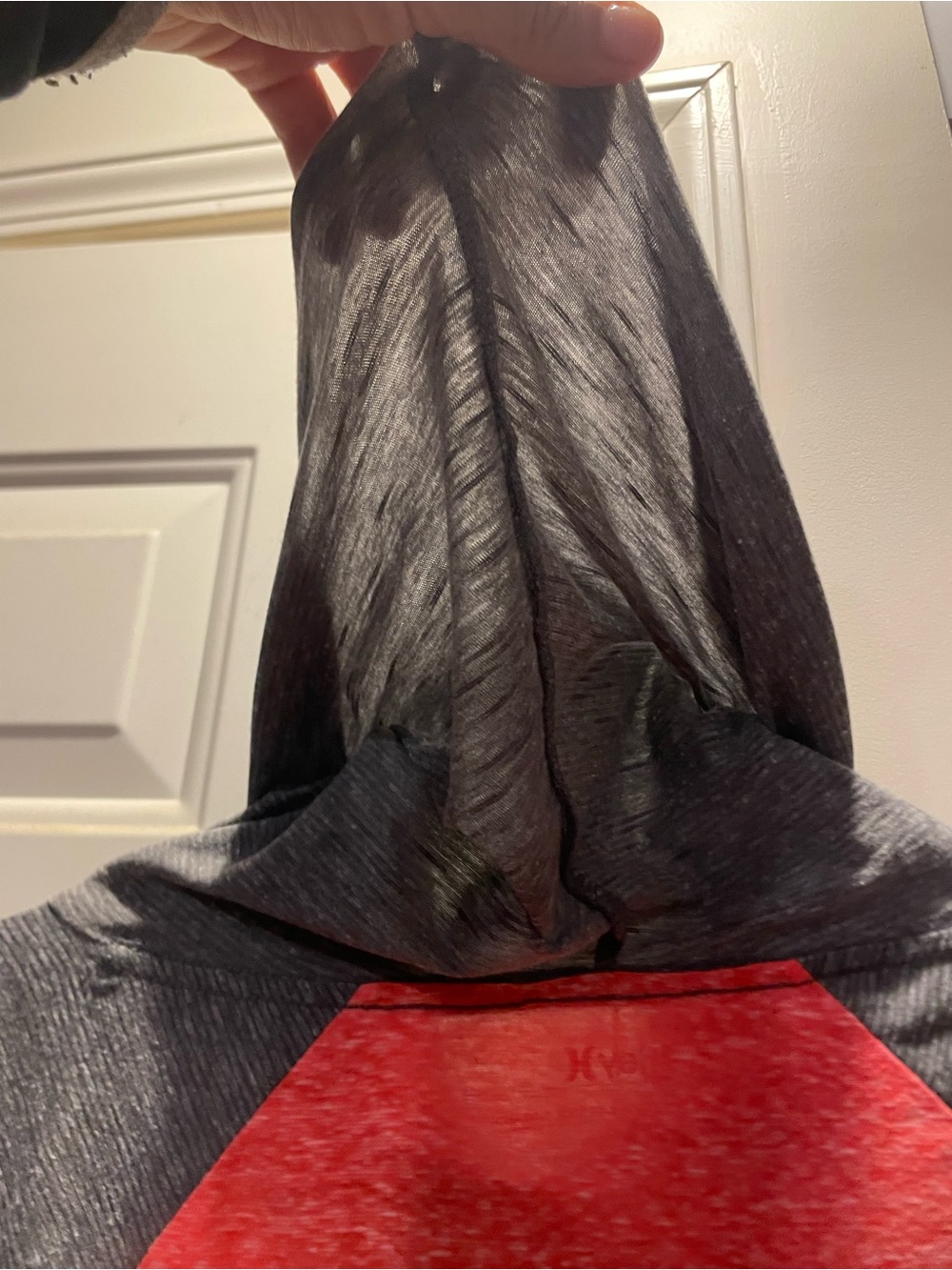 Hurley Coral Red and Charcoal Hooded Raglan Top - Picture 8 of 8